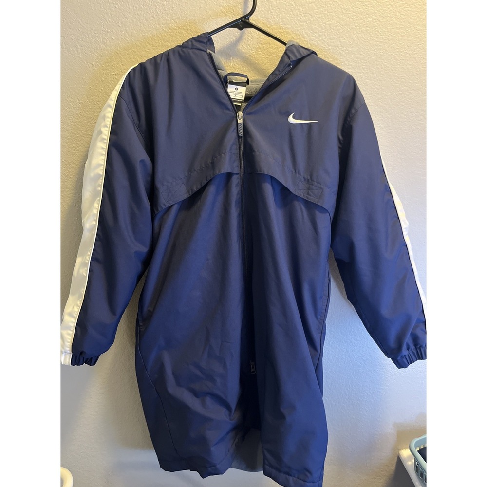 Vintage 90s Nike Fleece Lined Jacket Size Medium Navy Blue Full‎ Zip